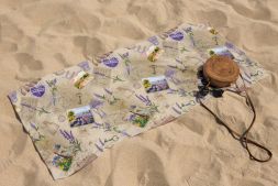 Полотенце вафельное пляжное - банное 75х150 см №54 Лавандовое поле